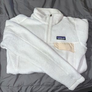 Patagonia White Zip-Up Fleece Jacket